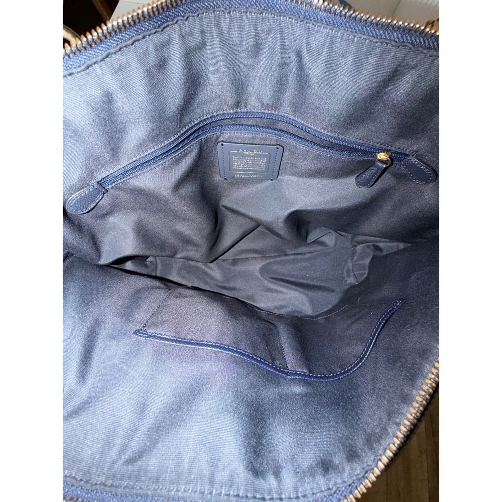 Coach Ava Chain Tote Midnight Navy Crossgrain Leather Shoulder Bag F57526 - Picture 4 of 16